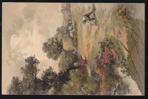 AK Landwirtschaft: Heuernte mit Pferdegespann, ungebraucht, um 1920