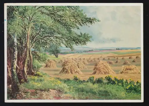 AK B. de Bruycker: Temps de récolte dans la lande de Lunebourg, inutilisé