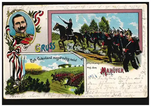 AK Gruse de la manœuvre: cavalerie et infanterie, selon HANNOVER 8.9.1907