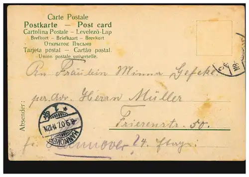 AK Gruse de la manœuvre: cavalerie et infanterie, selon HANNOVER 8.9.1907