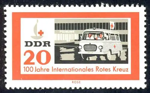 957 Intern. Rotes Kreuz 20 Pf, postfrisch **