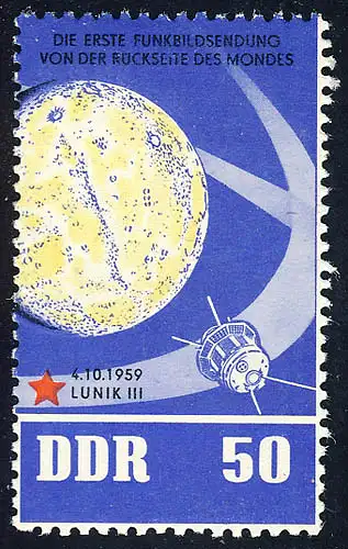 933 Sowjetische Weltraumflüge Lunik 3, 50 Pf **