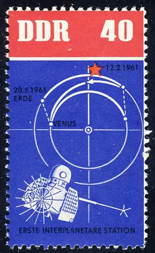 932 Sovj. Vols spatiaux Station+Aéroport 40 Pf **
