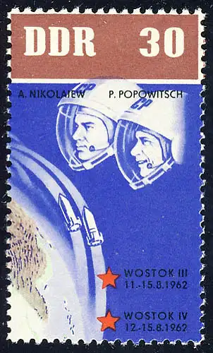 931 Sowj. Weltraumflüge Nikolajew+Popowitsch 30 Pf **