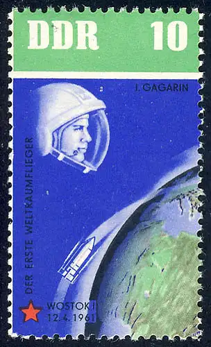 927 Sow. Vols spatiaux Gagarin+Wostok 10 Pf **