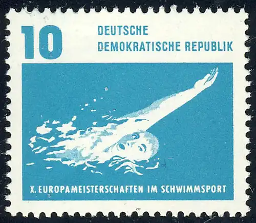 908 Schwimm-EM Rückenschwimmen 10 Pf **