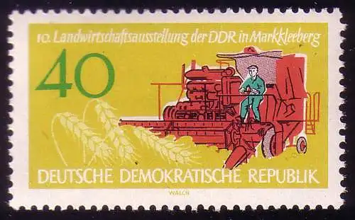897 Landwirtschaftsausstellung Mähdrescher 40 Pf **