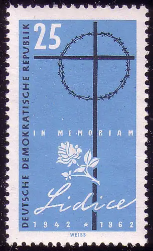 892 Destruction de Lidice 25 Pf **