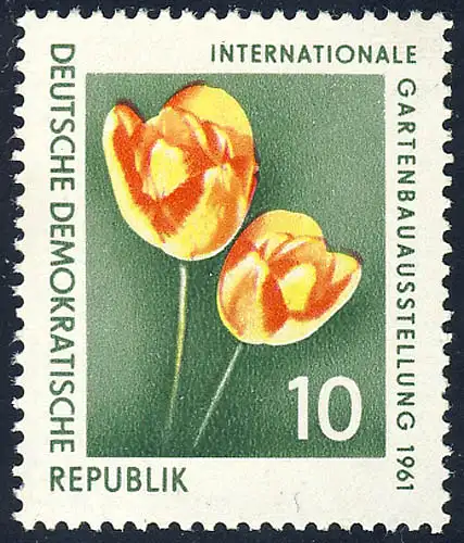 854 Gartenbauaustellung Tulpen 10 Pf **