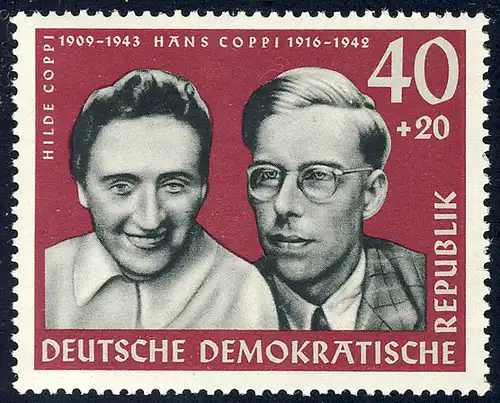 853 Mémorials de Buchenwald Coppi 40+20 Pf **