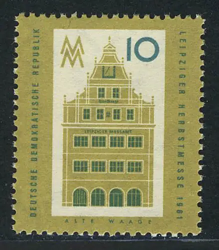 843 Leipziger Messe Automne Vieille Balance 10 Pf **