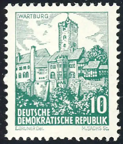 836 paysages/bâtiments Wartburg 10 Pf **