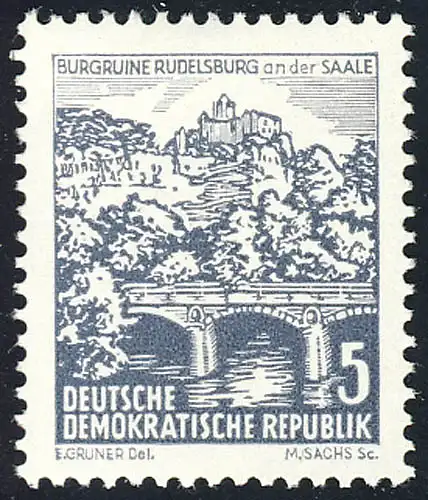 835 Landschaften/Bauten Rudelsburg 5 Pf **