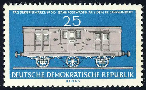 790 Tag der Briefmarke Bahnpostwagen 25 Pf **
