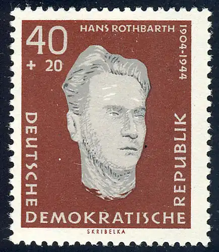 756 Mémorial de Sachsenhausen Rothbarth 40+20 Pf **