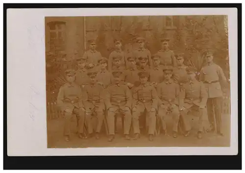 Photo de groupe de guerre AK avec des soldats, post de champ HAMELN 20.5.117 vers Craies