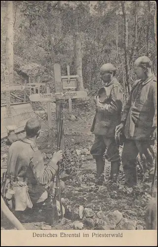Feldpost BS Armierungs-Bataillon Nr. 81 - 15.9.1915 auf AK Soldatenfriedhof