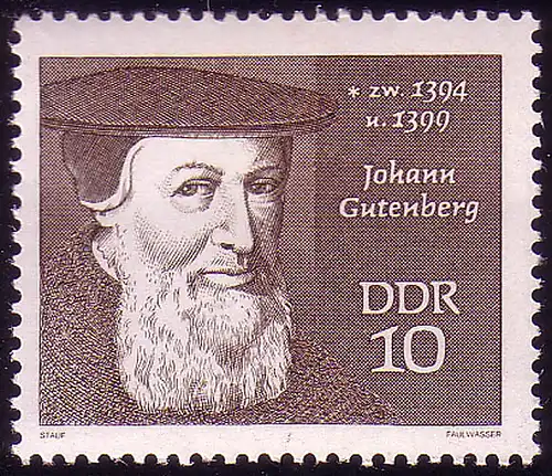 1535 Persönlichkeiten Gutenberg 10 Pf **