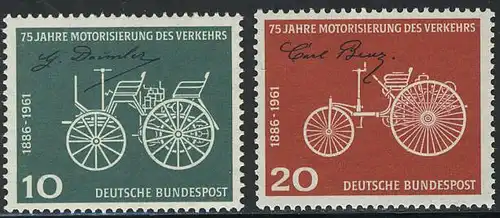 363-364 Motorisierung des Verkehrs 1961, Satz ** postfrisch