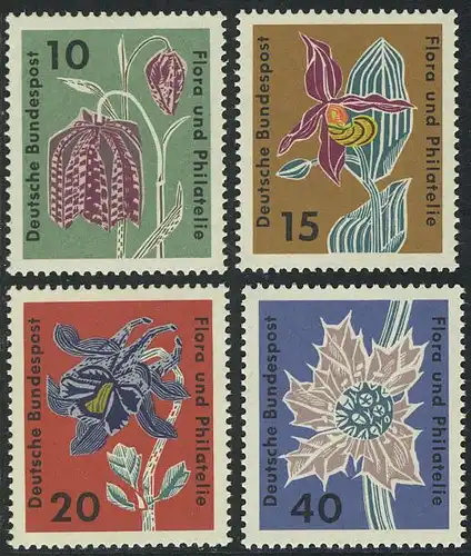 392-395 Flora et Philatelie 1963, phrase **