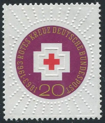 400 Rotes Kreuz mit PLF rote Schleife im H in DEUTSCHE, Feld 23, postfrisch **