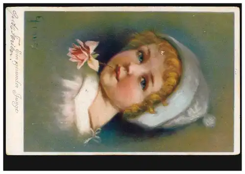 AK Ein gesunder Junge - mit Mütze und Blume im Mund, MAUREN / THURGAU 10.8.1923