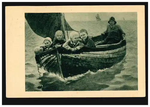 AK Joyeux voyage - Enfants dans le voilier, BRUNNEN / SCHWYZ 11.8.1926