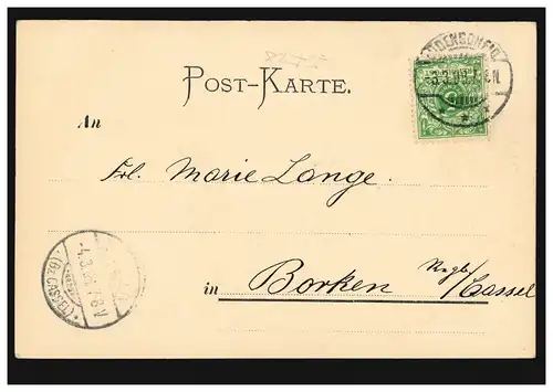 Kinderpostkarte 218: Kind beim Trinken aus Milchflasche, LÜDENSCHEID 3.3.1898