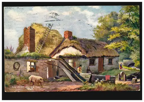 Irlande AK Bray: Une ferme irlandaise, TUCK'S POSTCARD, Düsseldorf 16.4.1910