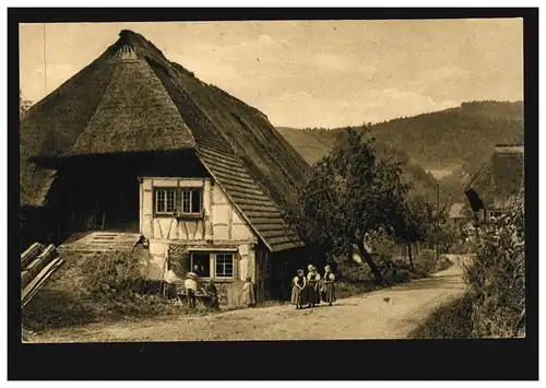 Foto-AK Schwarzwälder Bauernhaus in Kirnbachtal, ungebraucht, um 1930