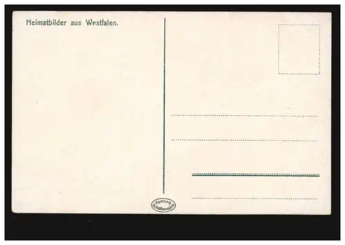 AK Gruss aus Westfalen: Landschaftsbild mit Bauernhaus, ungebraucht