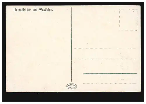AK Gruss de Westphalie: Dorfidylle avec attelage de chevaux, inutilisé