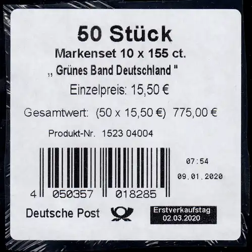 FB 98 - Volume vert Allemagne, feuille feuille - BANDEROLE