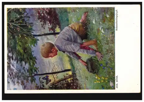 Künstler-AK Süss: Schmetterlingsjagd, Gallerie Wiener Künstler 553, ungebraucht