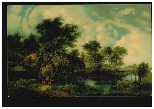 Künstler-AK Meindert Hobbema:Wassermühle, Stengel-Verlag, gelaufen 28.4.1922