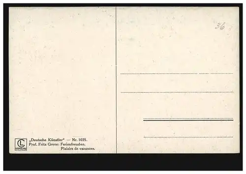 Künstler-AK Herm. Seeger: Ferienfreuden, Deutsche Künstler Nr. 1035, ungebraucht