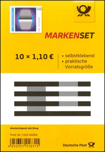 119 MH Zwei Grautöne, selbstklebend, mit 10x 3540, postfrisch **