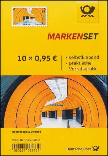 FB 100 U-Bahn-Station Marienplatz München, Folienblatt mit 10x 3541, **