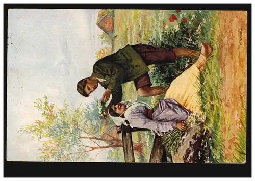 Künstler-AK M. Hägele: Die Blumen der Blume, BRESLAU 23.3.1920