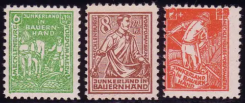23-25b Bodenreform 1945, Farbe b, Satz ** postfrisch, alle geprüft Kramp BPP