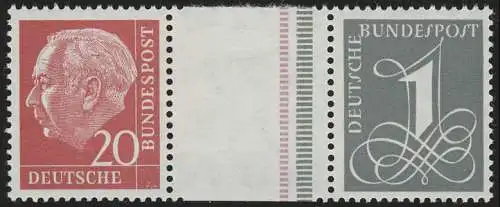 WZ16aYII Zusammendruck Heuss, postfrisch **