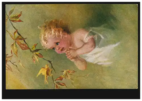 Künstler-AK F.B. Wollikow: Hansi - Kanarienvogel und Kind, ungebraucht