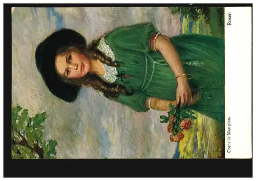 AK Corneille Max: Roses - Études de têtes d'enfant, inutilisé