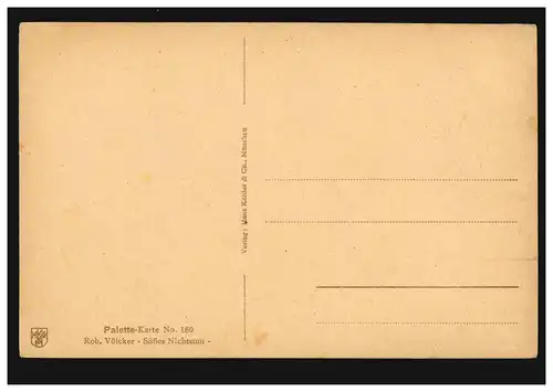 Künstler-AK Rob. Völcker: Süßes Nichtstun, Verlag H.K. & Co., ungebraucht