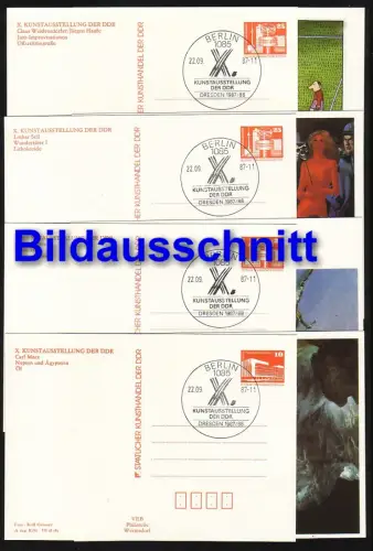 Ganzsachen-Set PP 18+19 komplett, 32 Stück zur Kunstausstellung, Set mit SSt