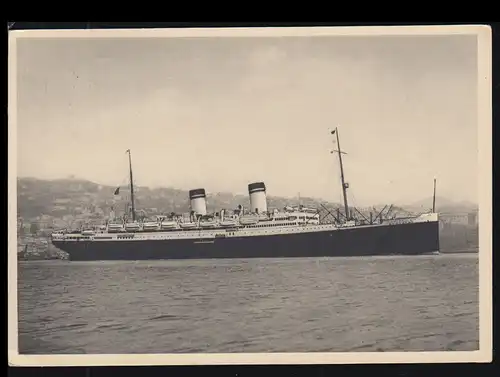 Foto-AK Schiffe: Italien Dampfer AUGUSTUS, 18.2.1936 