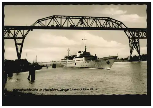 Bateaux AK photo: pont à haut niveau à haute puissance - avec passage à vapeur, 14.6.1953