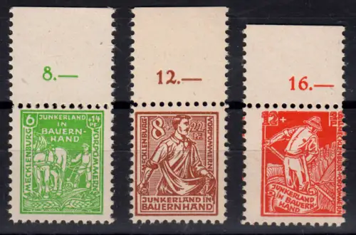 23-25 b Bodenreform Satz vom Oberrand, alle postfrisch ** geprüft Kramp BPP