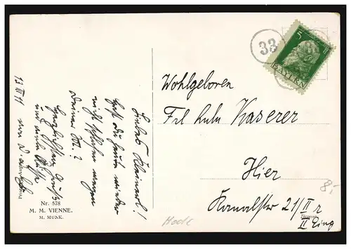 AK Artiste Après le théâtre, maison d'édition M. Munk, (Munich) 1911 Encerclement-O 33