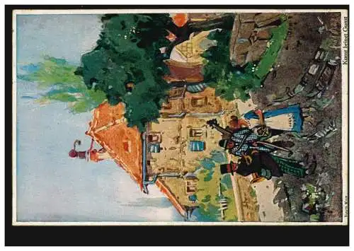 Künstler-AK Erich Kux: Kunst bringt Gunst - Musikanten in der Stadt, ungebraucht